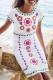 Fashion Vintage Print Split Joint O Neck A Line Dresses