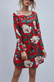 Fashion Casual Print O Neck A Line Dresses