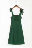 Elegant Solid Slit Strap Design Waist Skirt Dresses