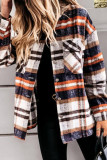 Fashion Daily Adult Plaid Cardigan Turndown Collar Tops