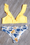 Fashion Sexy Print Split Joint Swimwears