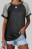 Fashion Street Solid Split Joint O Neck T-Shirts