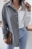 Fashion Casual Solid Split Joint Turndown Collar Tops