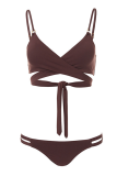 Sexy Solid Hollowed Out Frenulum Swimwears