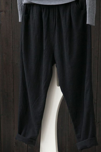 Fashion Casual Solid Loose High Waist Harlan Bottoms