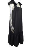 Fashion Street Solid Split Joint O Neck Sleeveless Dresses