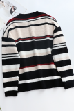Casual Striped Basic O Neck Tops Sweater