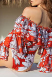 Fashion Vacation Print Split Joint Swimwears