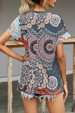 Casual Print Basic O Neck T-Shirts