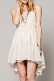 Fashion Street Polka Dot Split Joint V Neck Irregular Dresses