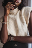 Fashion Casual Solid Split Joint Turtleneck Tops