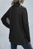 Fashion Casual Solid Split Joint Scarf Collar Tops