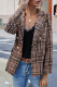 Elegant Print Pocket Buttons Turn-back Collar Outerwear
