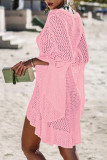 Fashion Vacation Solid Hollowed Out Swimwears Cover Up