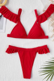 Fashion Sexy Solid Split Joint Swimwears