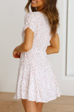 Fashion Sweet Print V Neck A Line Dresses