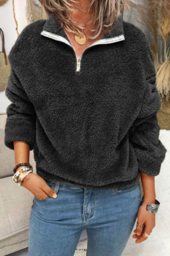 Fashion Casual Solid Split Joint Turtleneck Tops