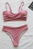 Fashion Simplicity Solid Split Joint Swimwears