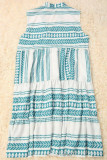 Fashion Casual Print Split Joint V Neck Princess Dresses