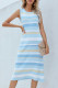 Fashion Street Striped Split Joint O Neck A Line Dresses