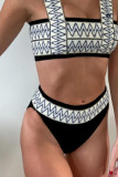 Fashion Simplicity Print Split Joint Swimwears