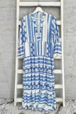 Fashion Sweet Geometric Split Joint V Neck A Line Dresses