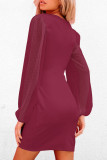 Fashion Sweet Solid Split Joint V Neck Irregular Dresses