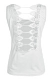 Fashion Street Solid Backless O Neck Tops