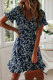 Fashion Street Print Split Joint V Neck Irregular Dresses