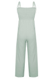 Fashion Casual Solid Split Joint Spaghetti Strap Loose Jumpsuits