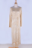 Fashion Vacation Solid Hollowed Out Swimwears Cover Up