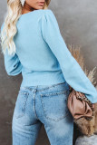Fashion Street Solid Fold V Neck Tops