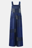 Fashion Street Print Split Joint Spaghetti Strap Loose Jumpsuits