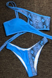 Fashion Sexy Animal Print Split Joint Swimwears