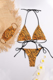 Fashion Sexy Print Frenulum Swimwears