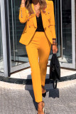 Fashion British Style Solid Split Joint Turn-back Collar Long Sleeve Two Pieces