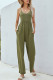 Fashion Street Solid Split Joint V Neck Loose Jumpsuits