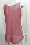 Fashion Street Striped Split Joint U Neck Tops