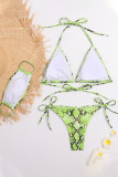 Fashion Sexy Print Frenulum Swimwears