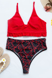 Fashion Simplicity Print Split Joint Swimwears