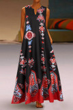 Fashion Sexy Print V Neck Printed Dresses