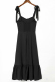 Fashion Street Solid Split Joint Spaghetti Strap Princess Dresses