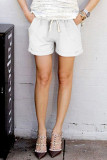 Fashion Casual Solid Frenulum Loose Mid Waist Bottoms