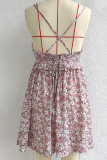 Casual Elegant Floral Split Joint Stringy Selvedge V Neck A Line Dresses