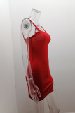 Sexy Solid Backless Pullovers Strap Dress Dresses