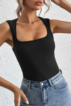Fashion Street Solid U Neck Tops