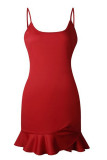 Fashion Sexy Solid Split Joint Square Collar Irregular Dresses