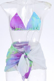 Fashion Sexy Tie Dye Frenulum Swimwears
