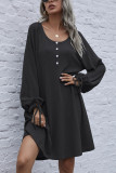 Fashion Casual Solid O Neck Long Sleeve Dress Dresses