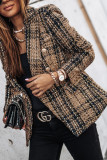 Fashion Street Adult Polyester Print Cardigan Turn-back Collar Outerwear